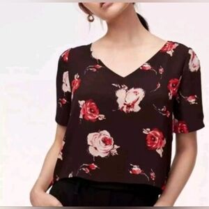 ARITZIA - Babaton - Randy Blouse - Black & Red Floral